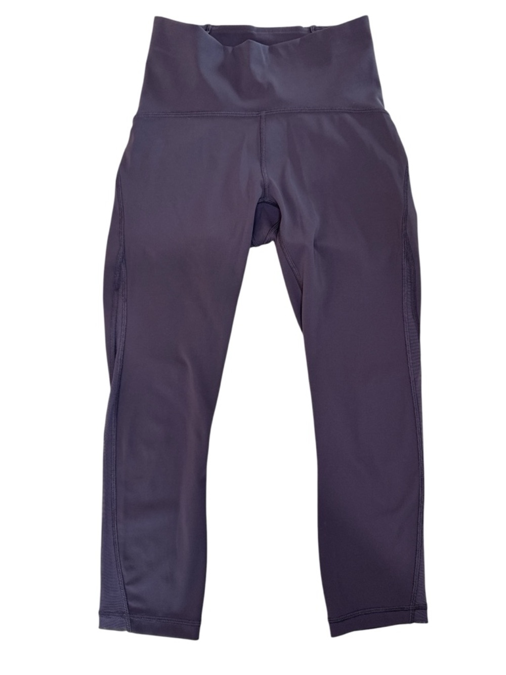 lululemon purple plum 21” cropped leggings with mesh side panels Sz 4